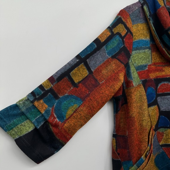 Ali Miles Brushed Knit Top Shirt Size Large 3/4 Sleeve‎ Cowl Neck Artsy Boho New - Picture 8 of 16